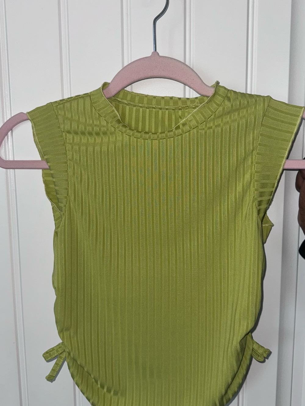 SHEIN Ribbed Sleeveless Tank in Lime Green